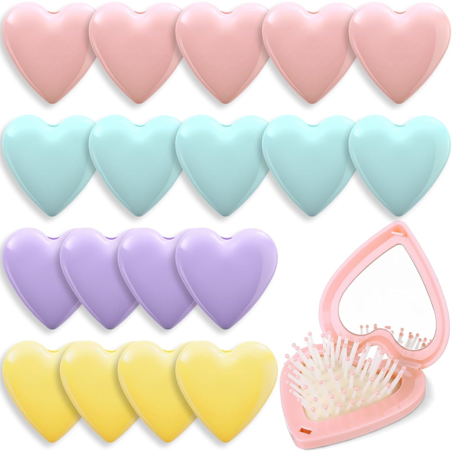 Heart Shaped Compact Hairbrush