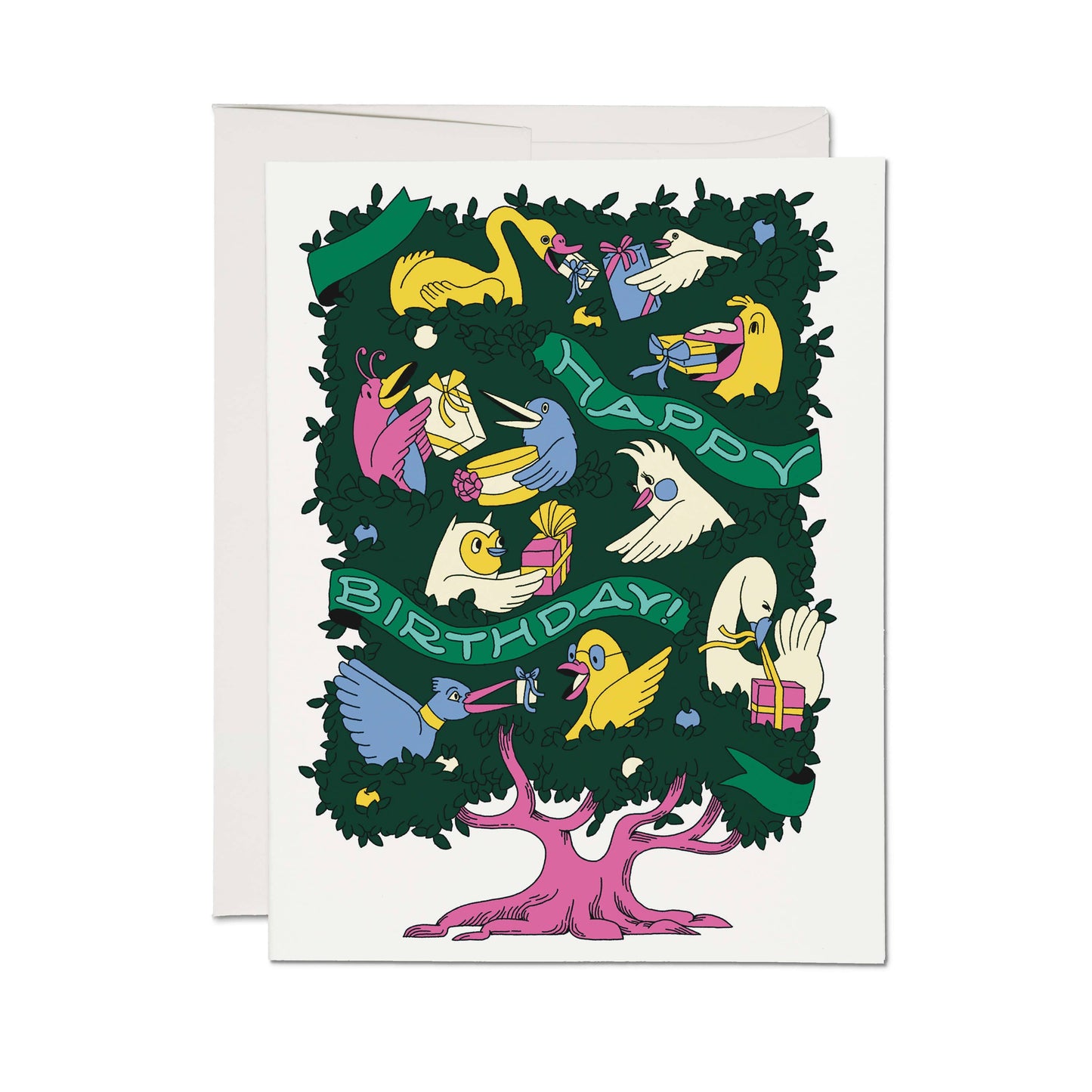 Birds in Tree Happy Birthday Card