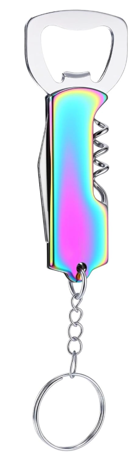 Bottle Opener Corkscrew Keychain