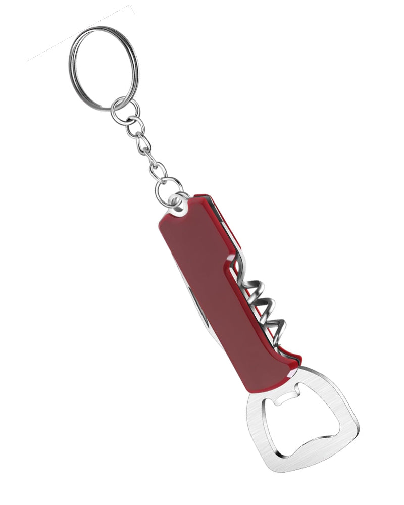 Bottle Opener Corkscrew Keychain