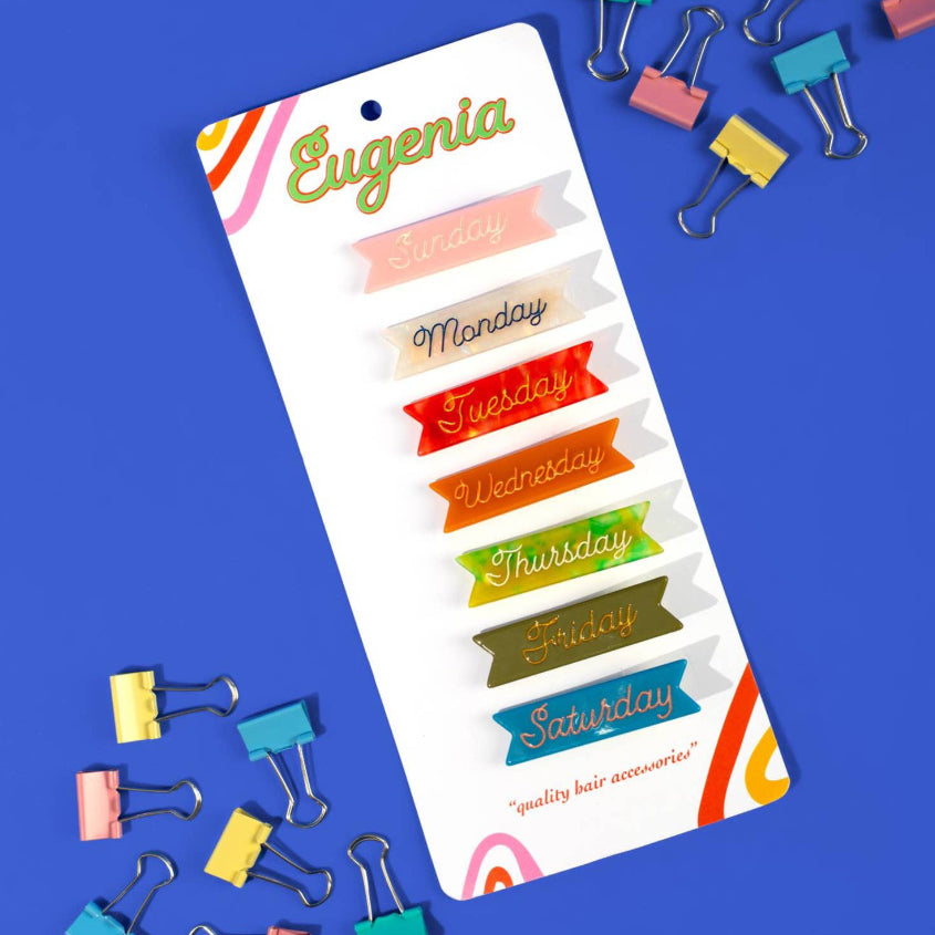 Days of the Week Hair Clip Set