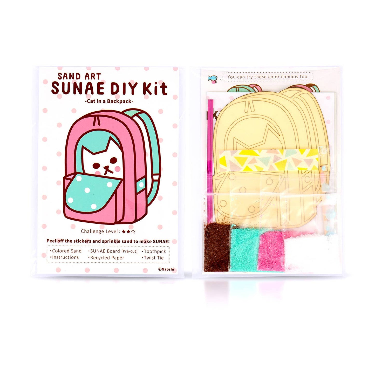 Cat in a Backpack Sunae DIY Sand Art Kit