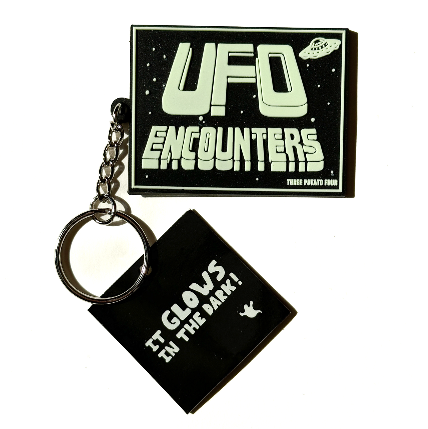 UFO Encounters Glow In The Dark Keychain