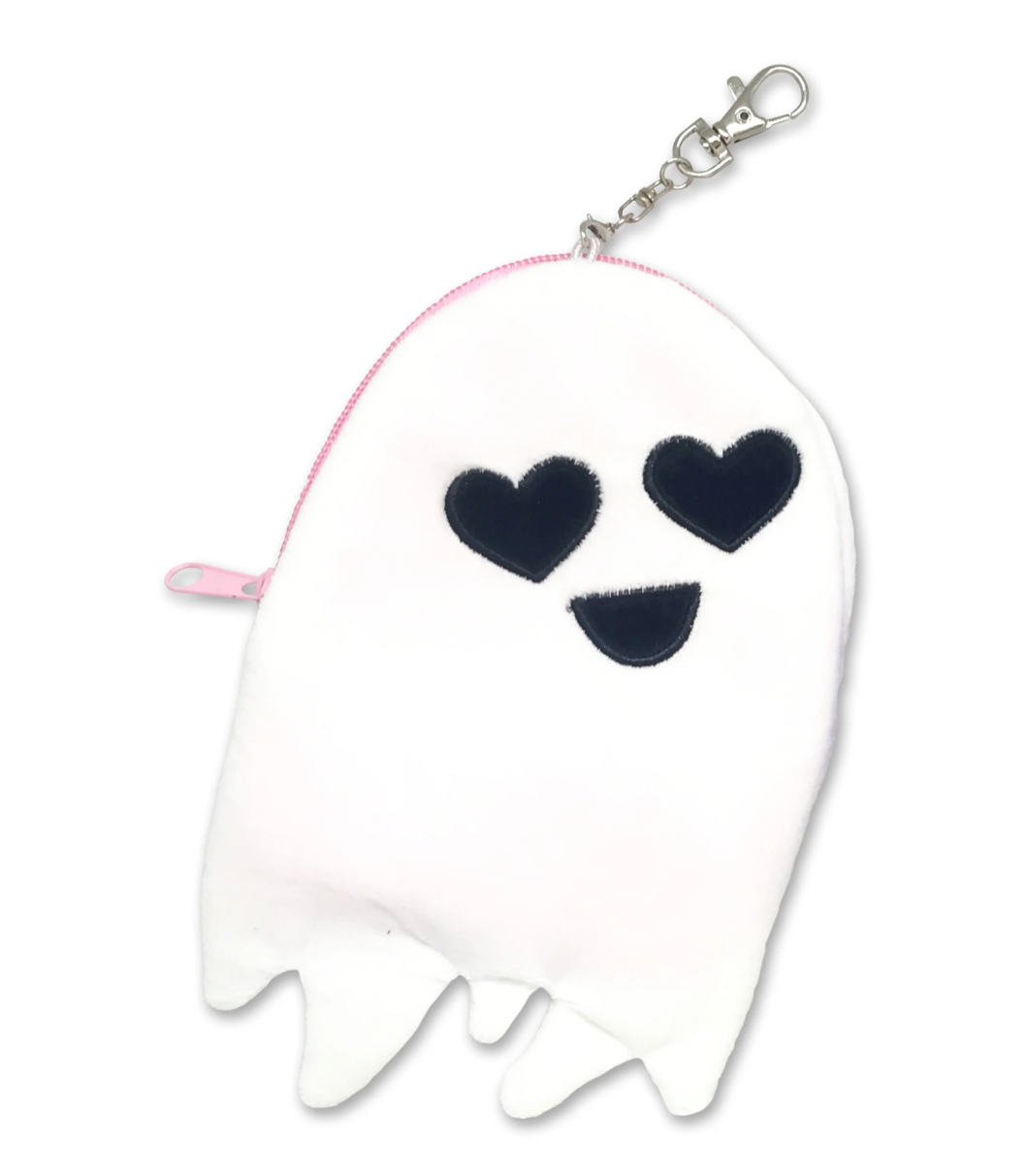 Happy Ghost Plush Zip Pouch