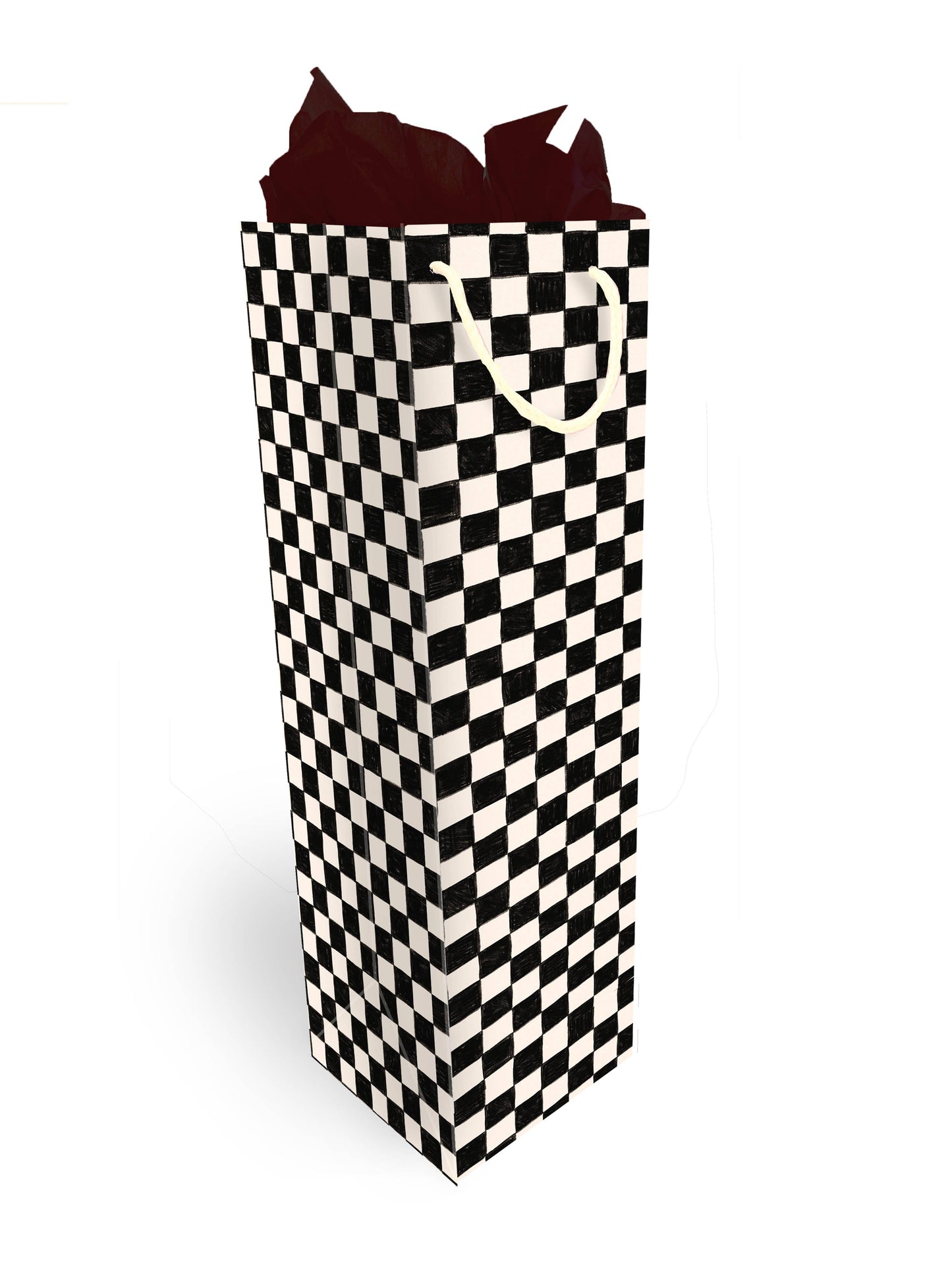 Checkered Wine Bag
