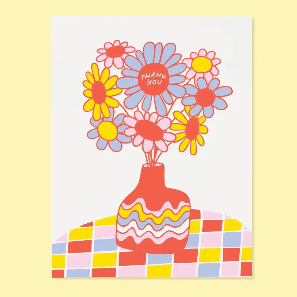 Daisy Vase Thank You Card