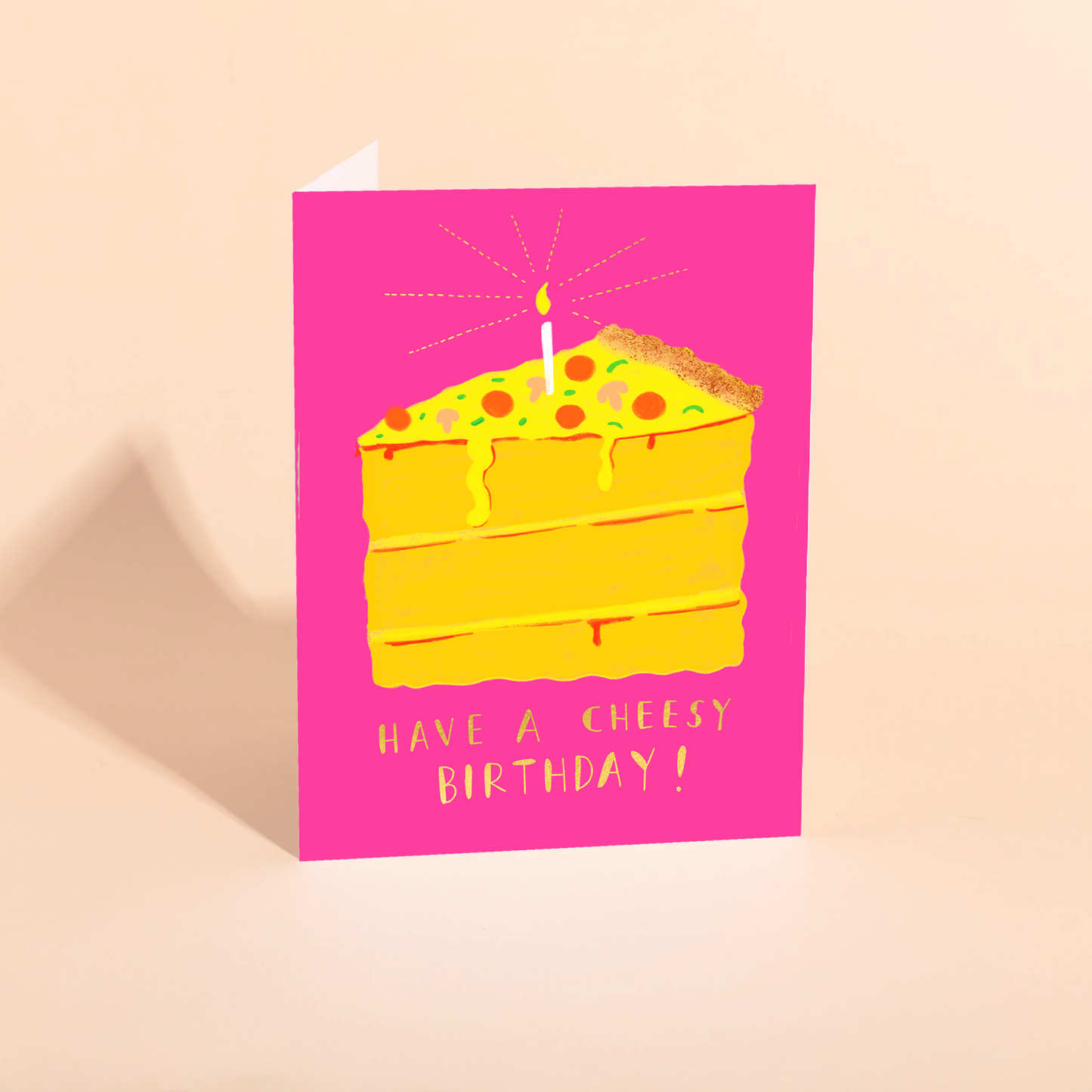 Pizza Cake Cheesy Birthday Card