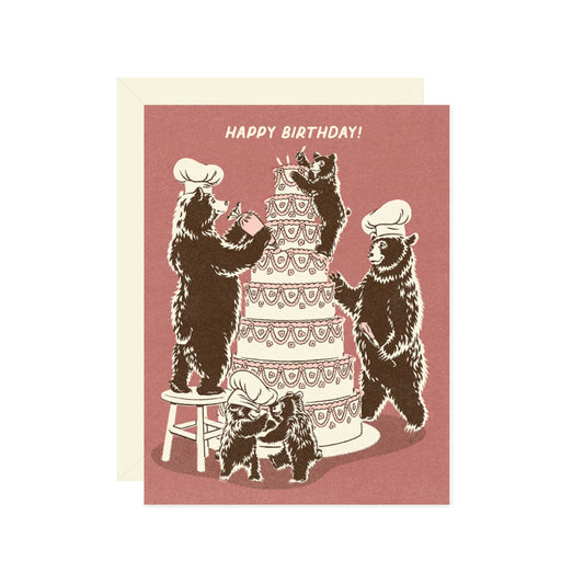 Bear Birthday Cake Card