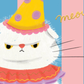 Clown Cat Birthday Card