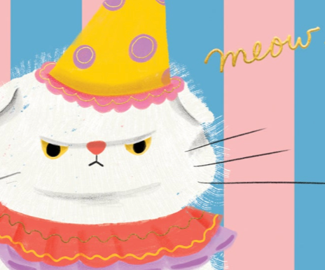 Clown Cat Birthday Card