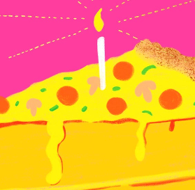 Pizza Cake Cheesy Birthday Card