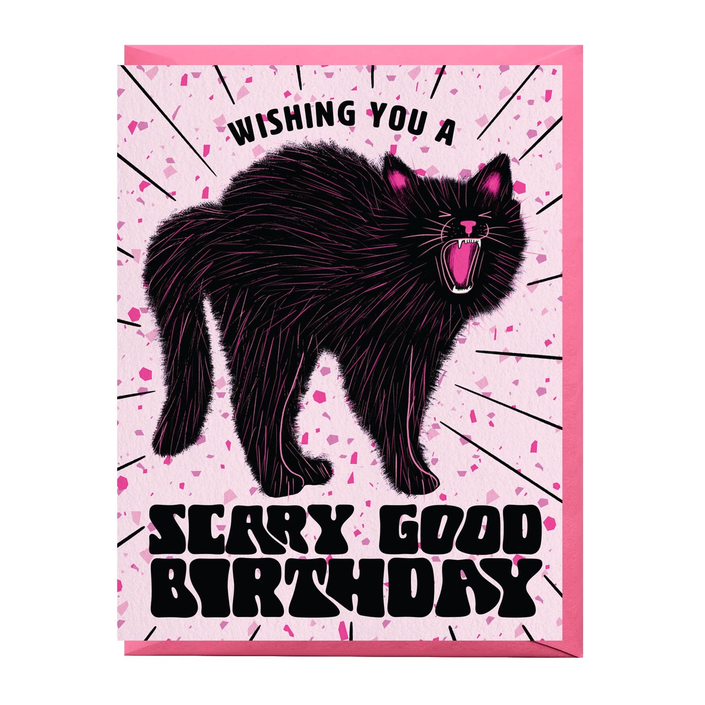 Black Cat Scary Good Birthday Card