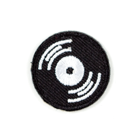 Record Embroidered Sticker Patch