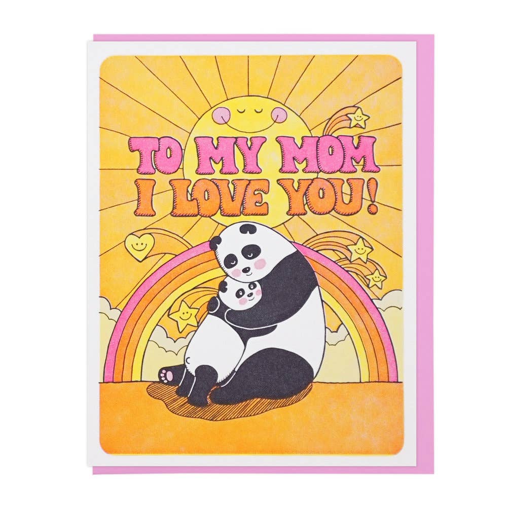 I Love You Mom Panda Card