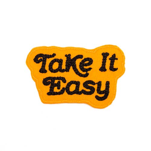 Take It Easy Chain Stitched Patch - Gold