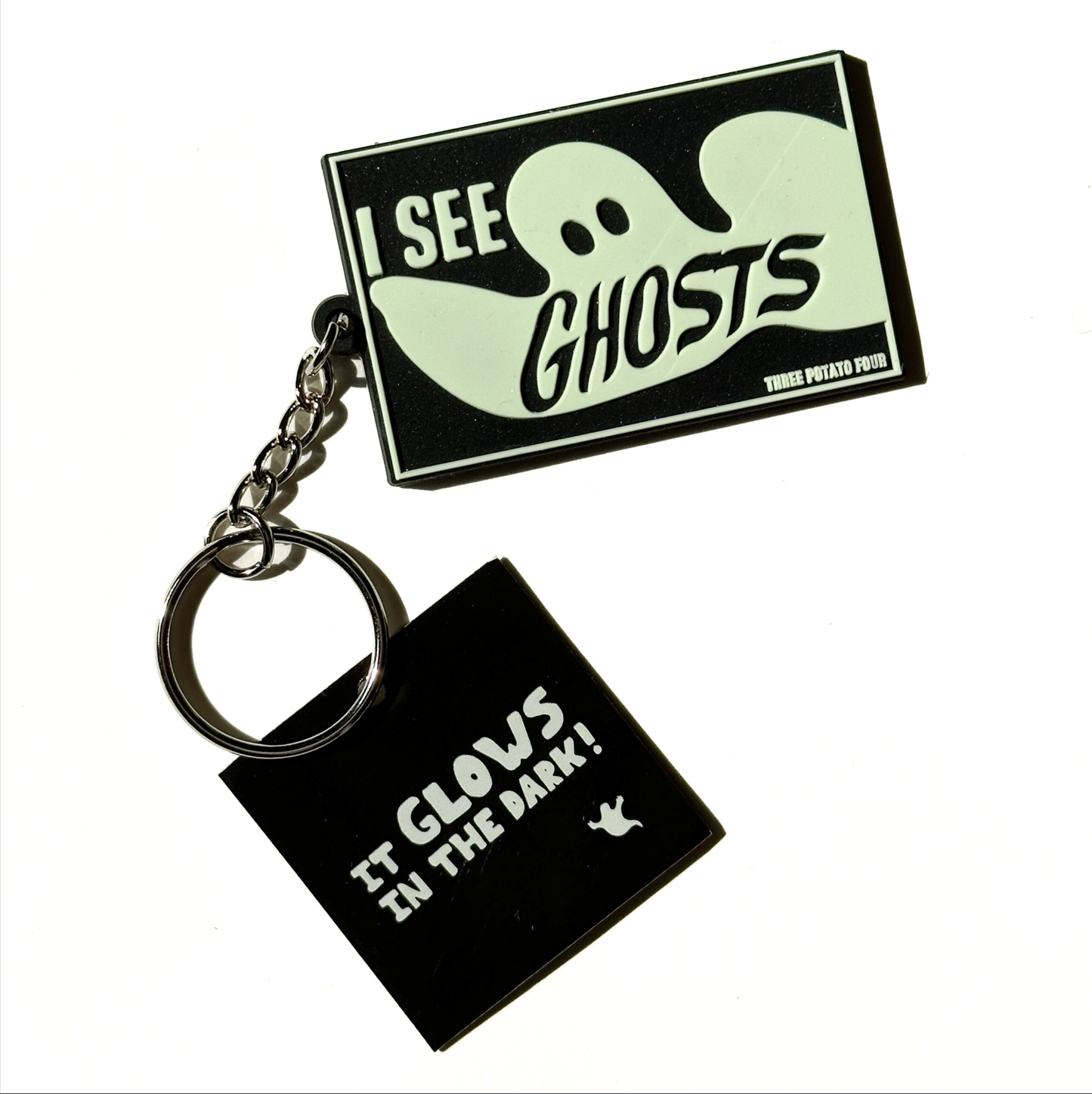 I See Ghosts Glow In The Dark Keychain