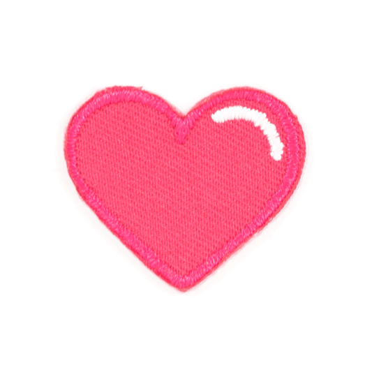 Pink Heart Embroidered Sticker Patch