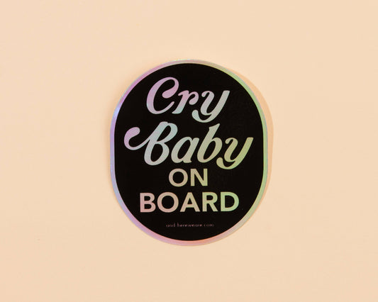 Cry Baby On Board Holographic Vinyl Sticker