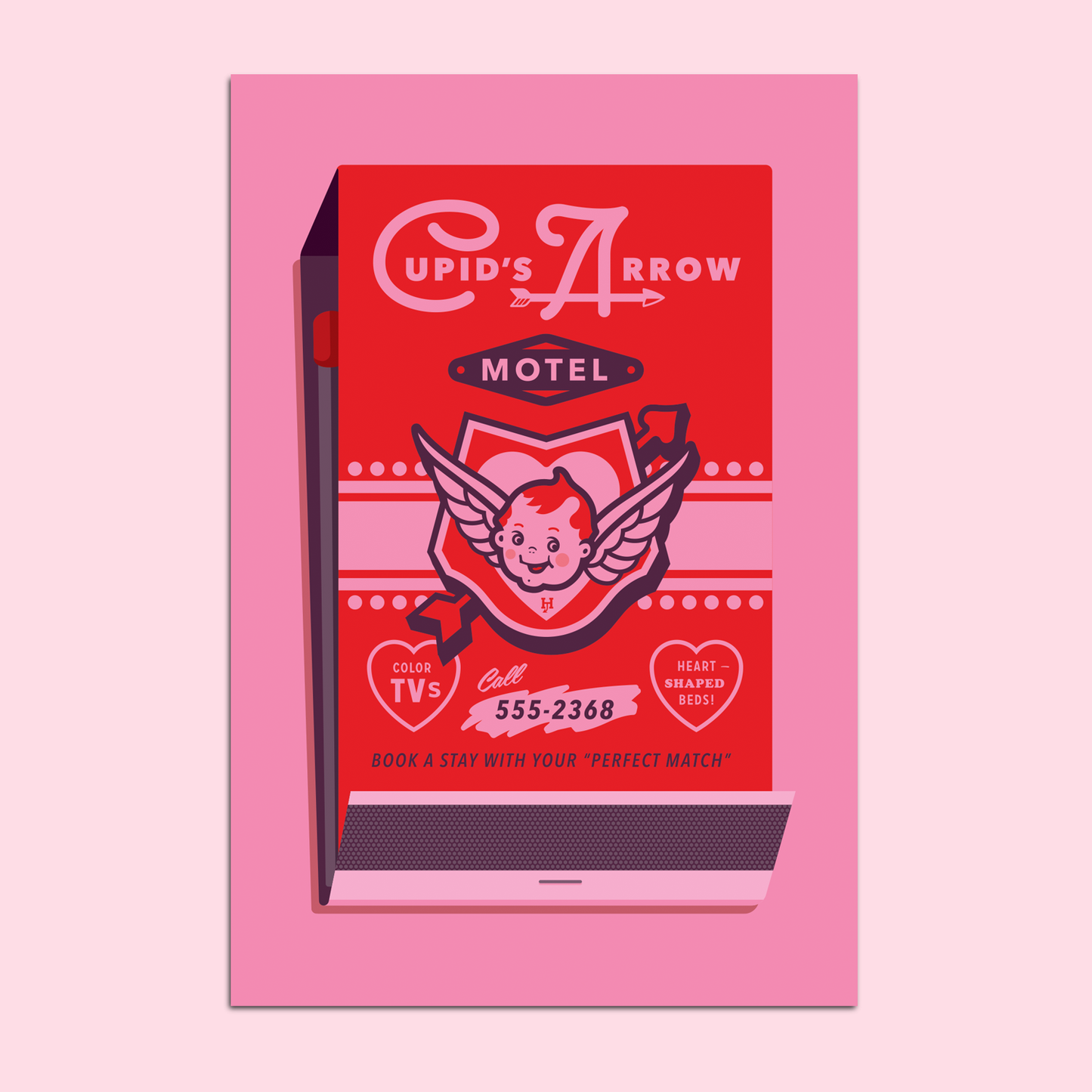 Cupid's Arrow Matchbook Postcard