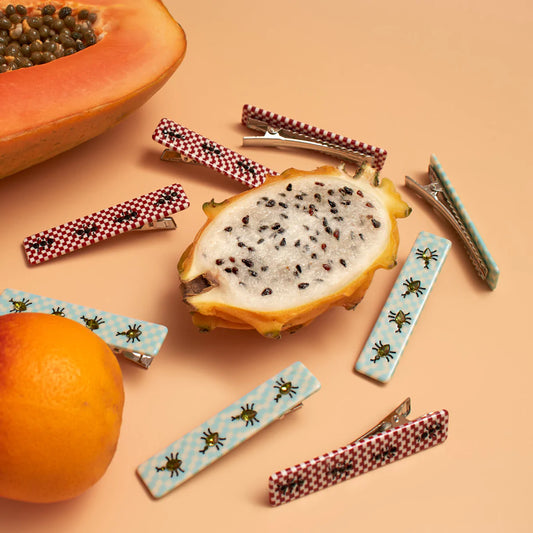 Jeweled Bug Hair Clip Set