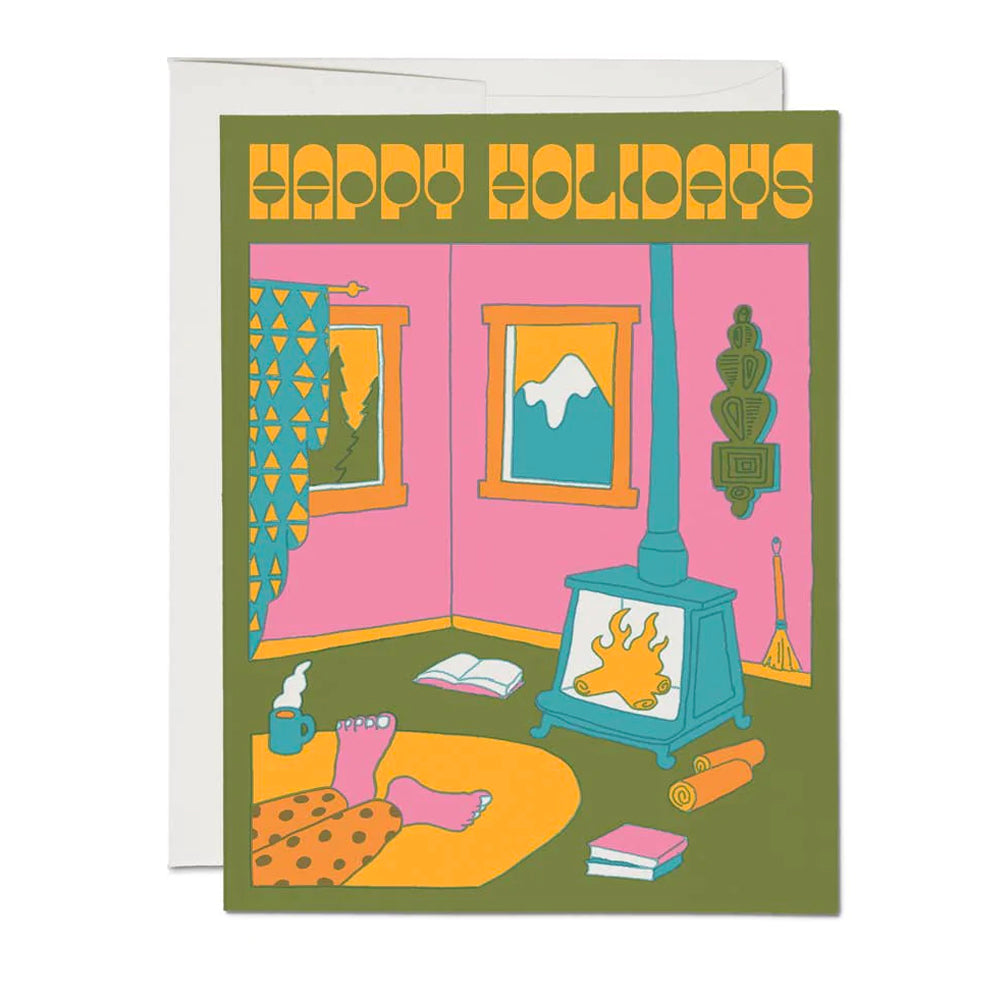 Fireside Happy Holidays Card